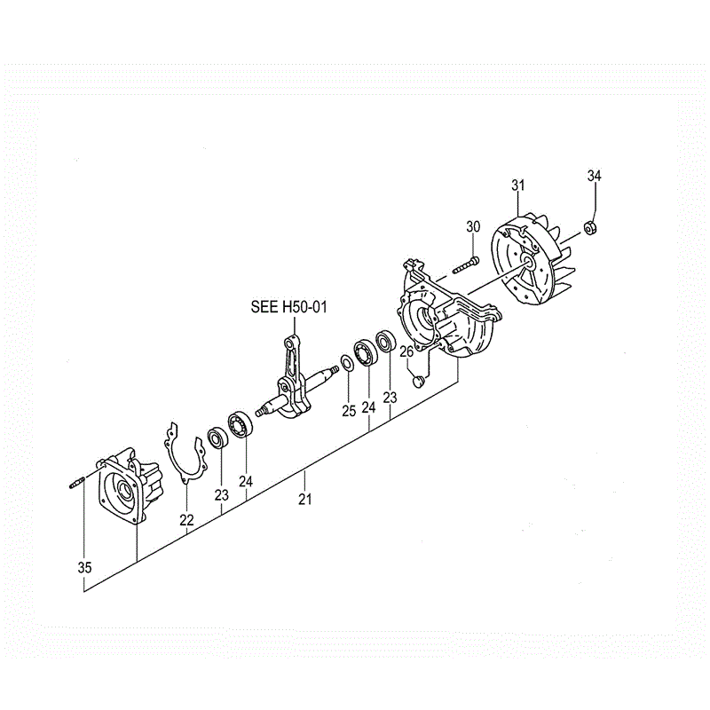 Tanaka THT-2000SA (1650-H50) Parts Diagram, CRANK CASE