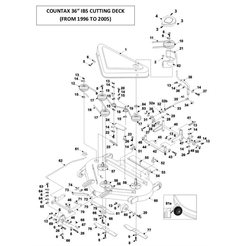 Countax IBS 36" Deck 1996 - 2005 (1996 - 2005 ) Parts Diagram, Page 1
