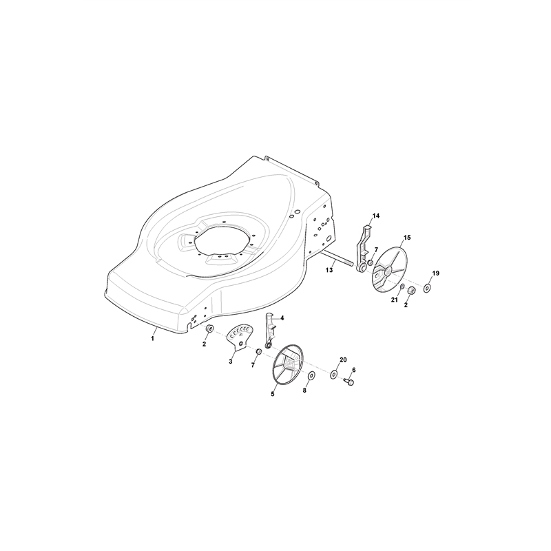 Mountfield 45 Petrol Rotary Mower (24-3434-71 [2005]) Parts Diagram, Deck And Height Adjusting