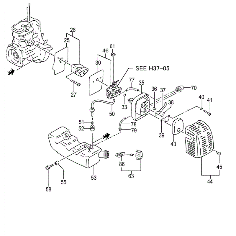 Tanaka THT-210TS (1642-H37) Parts Diagram, ENGINE-1