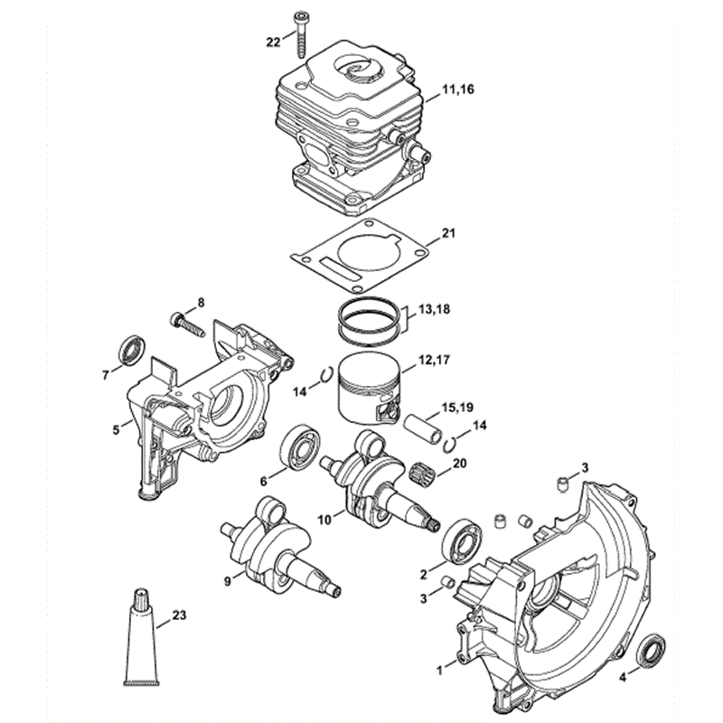 Stihl FS 240 Brushcutter (FS240C-EZ) Parts Diagram, Crankcase