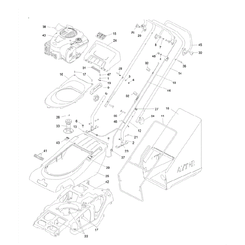Hayter Spirit 41 Autodrive Rear Roller Lawnmower (619) (619J402000000 AND UP) Parts Diagram, Upper Deck