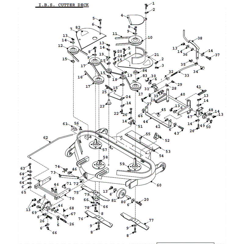 Countax K Series Lawn Tractor 1992-1994 (1992-1994) Parts Diagram, 38 IBS Cutter Deck