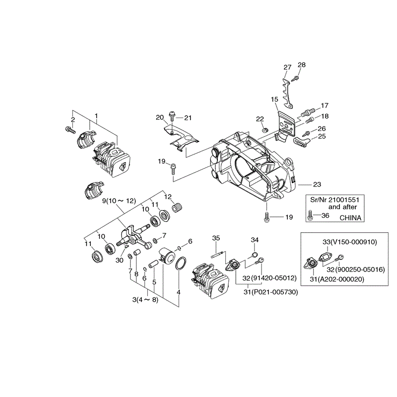 Echo CS-350T Chainsaw (CS350T) Parts Diagram, Page 1