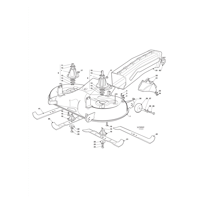 Castel / Twincut / Lawnking TCS15.5-102H (2010) Parts Diagram, Cutting Plate 2