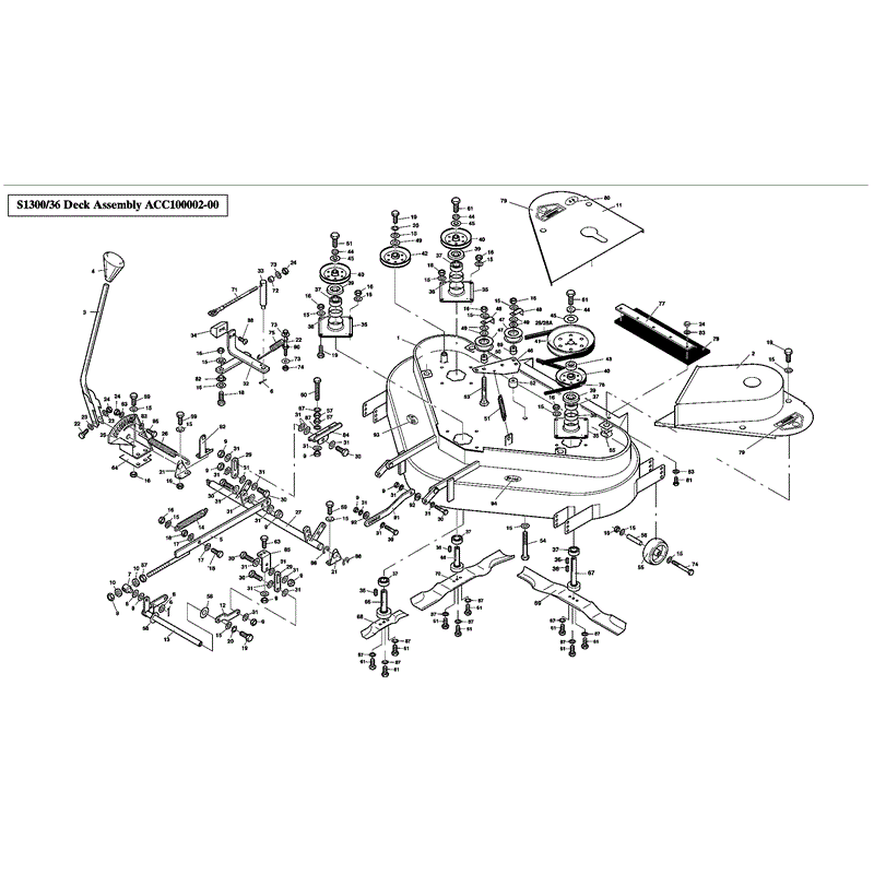 Westwood S1300 36" Tractor  (1998) Parts Diagram, Page 1