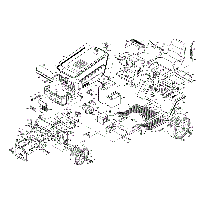 Westwood S1300 Deluxe 36" Tractor  (1998) Parts Diagram, Page 2