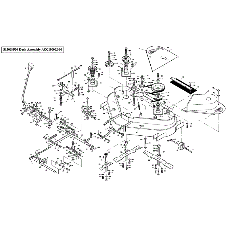 Westwood S1300H 36" Tractor  (1998) Parts Diagram, Page 1