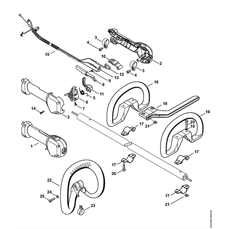 Stihl FS 111 R Brushcutter (FS 111 R) Parts Diagram, H HANDLE
