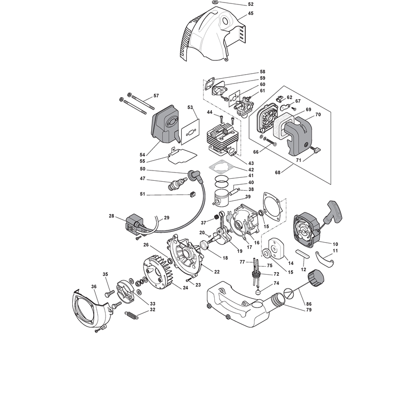 Mountfield BJ 345 D (285421003-M10 [2010]) Parts Diagram, Engine