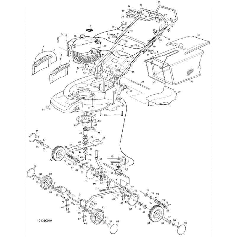 Hayter Ranger 436 (436E270000001-436E-280999999) Parts Diagram, Page 1
