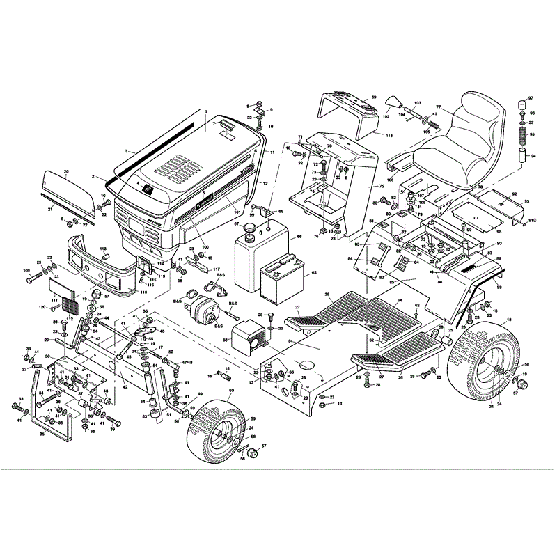 Westwood S1300 Deluxe 36" Tractor  (S130036DELUXE) Parts Diagram, Page 2