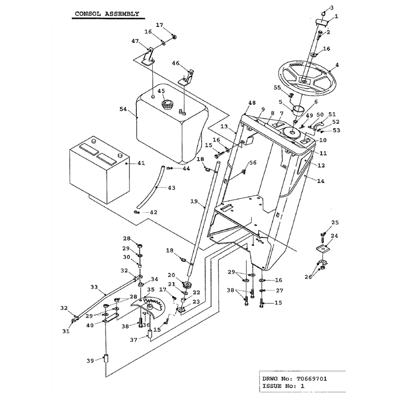 Countax C Series MK 1-2 Before 2000 Lawn Tractor  (Before 2000) Parts Diagram, Consol Assy pre SN 90326