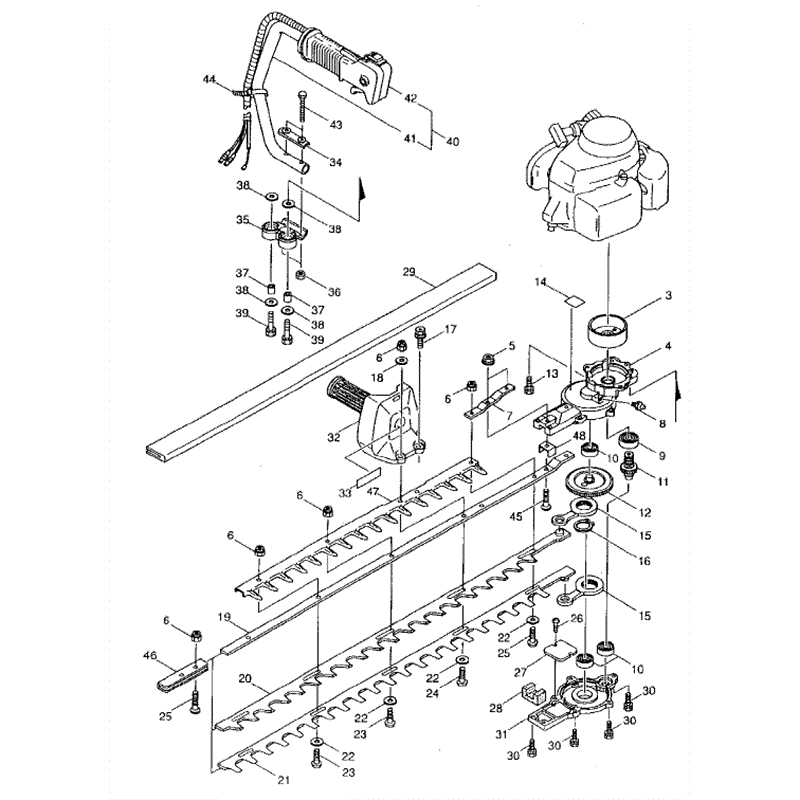 Hayter 471-HT230S Hedgetrimmer   (471E001001-471E099999) Parts Diagram, Main Body