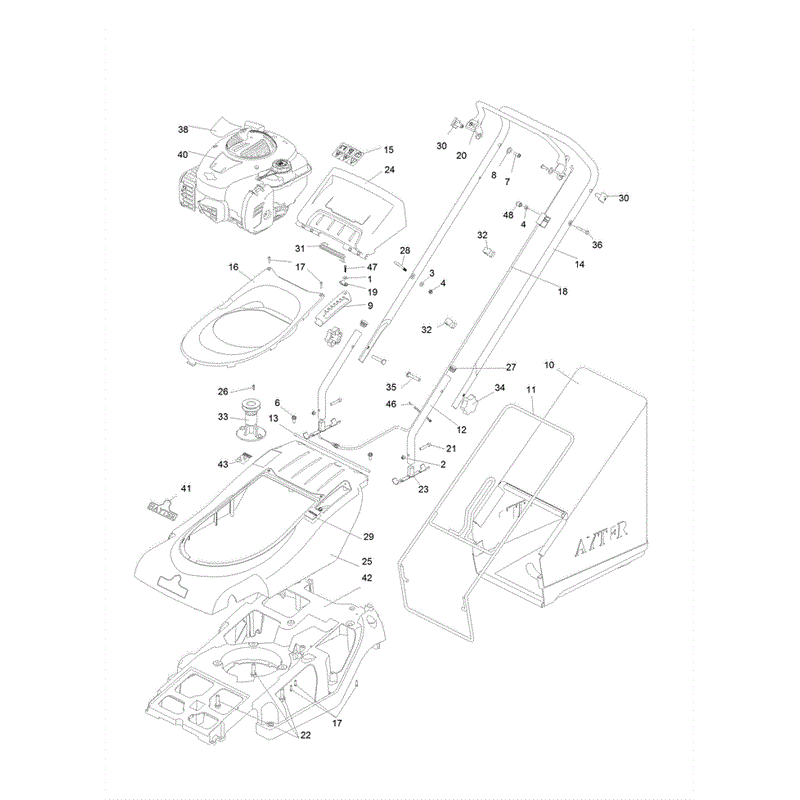 Hayter Spirit 41 Push Rear Roller Lawnmower (617) (617J402000000 AND UP) Parts Diagram, Upper Deck