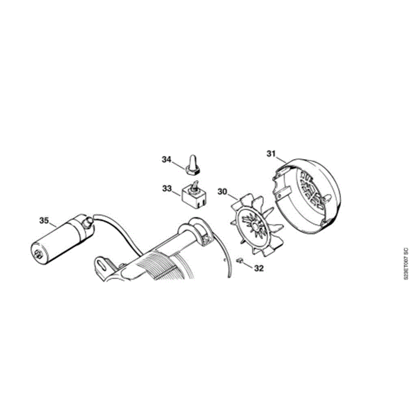 Stihl USG Sharpener (USG) Parts Diagram, D_-Electric motor 230 V_50 Hz