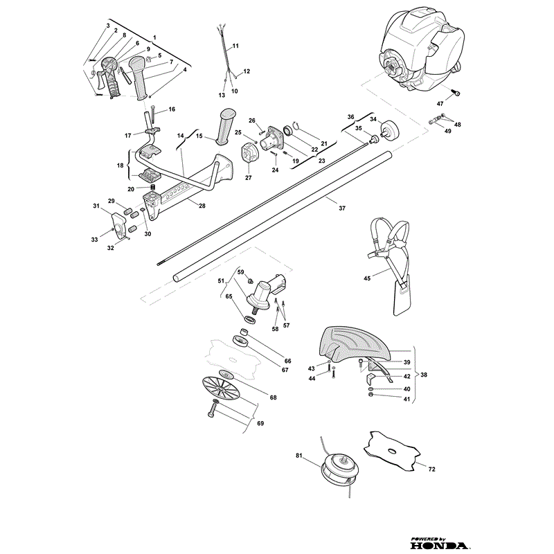 Mountfield MB 4352 Petrol Brushcutter [281341003/MO8] (2009) Parts Diagram, Page 1