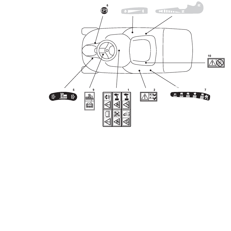 Mountfield 725V Ride-on (2T0312483-UM9 [2009]) Parts Diagram, Labels
