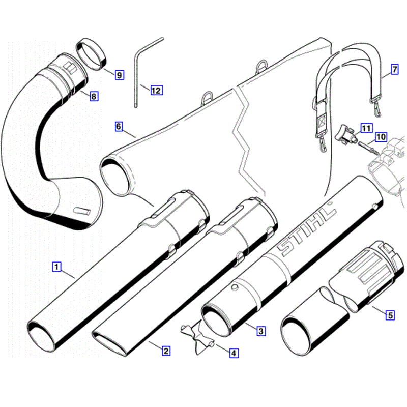 Stihl BG 55 C Blower (BG55C) Parts Diagram, Nozzle-Vacuum Attachment