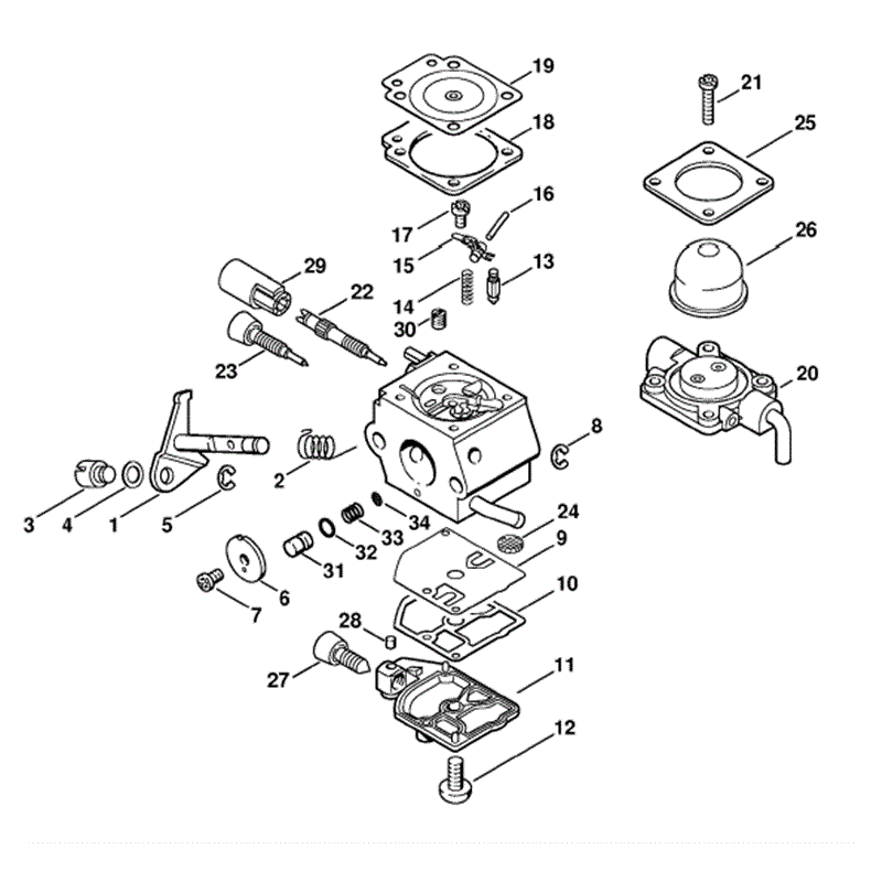 Stihl FS 85 Brushcutter (FS85T) Parts Diagram, Carburetor C1QS63A