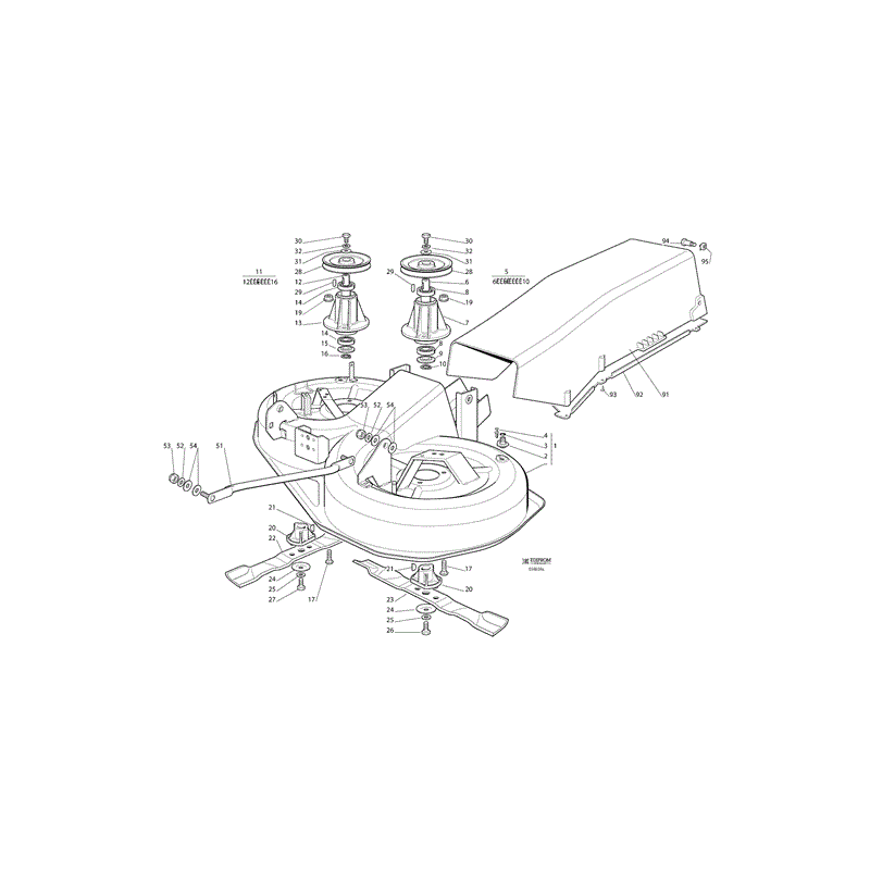Castel / Twincut / Lawnking JB92 (JB92 Lawn Tractor) Parts Diagram, Page 13