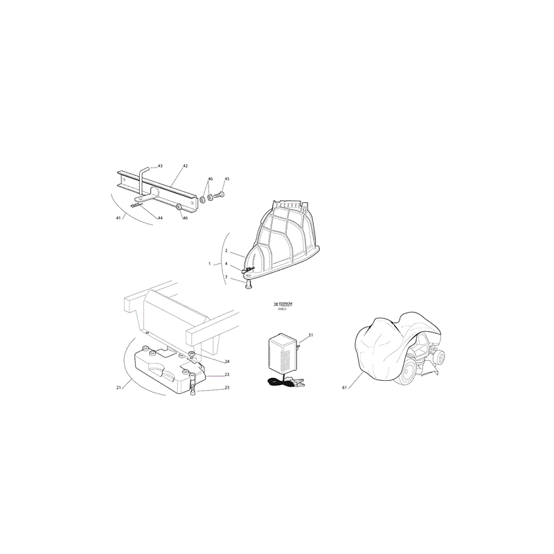 Castel / Twincut / Lawnking JB98SHYDRO (JB98 S Hydro Lawn Tractor) Parts Diagram, Page 13