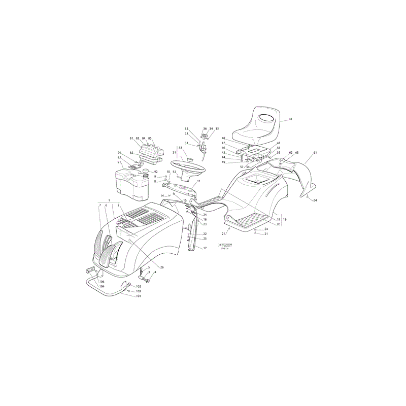 Castel / Twincut / Lawnking JB98SHYDRO (JB98 S Hydro Lawn Tractor) Parts Diagram, Page 2