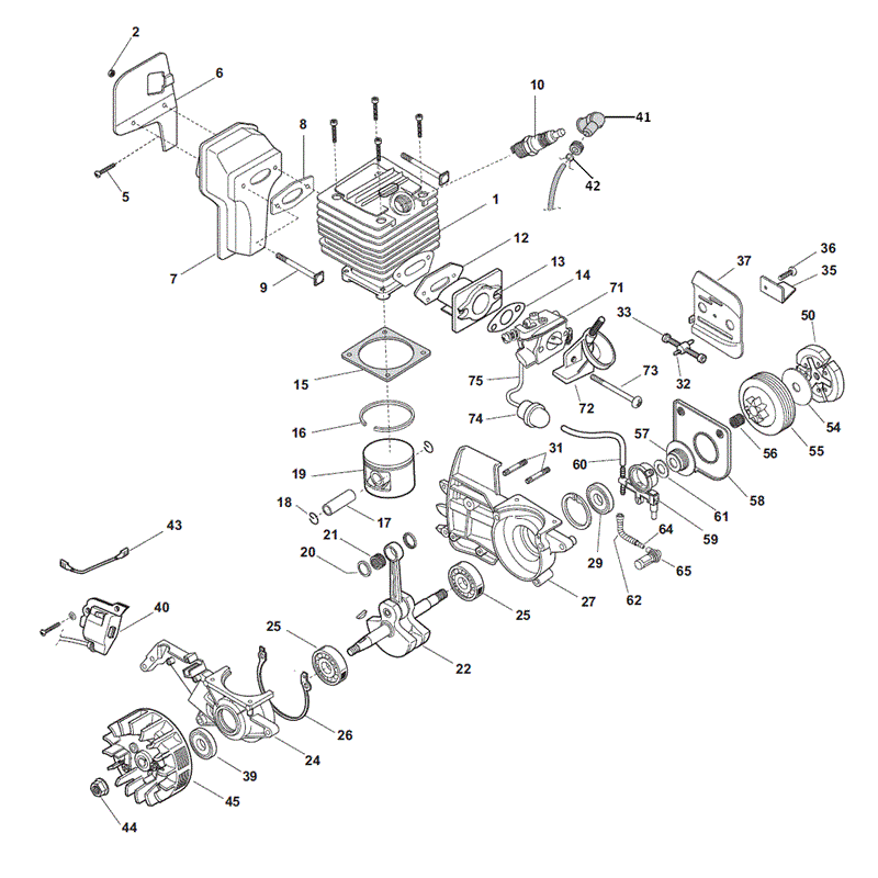 Mountfield MC 3616 Petrol Chainsaw (228116003/M11) (228116003/M11) Parts Diagram, Cylinder - Piston 