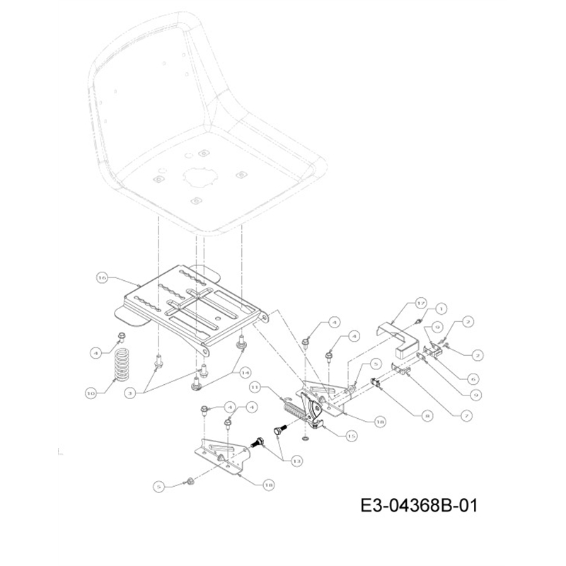 Oleo-Mac KROSSER 80-12,5 T Cat.2013 (KROSSER 80-12,5 T Cat.2013) Parts Diagram, Seat support
