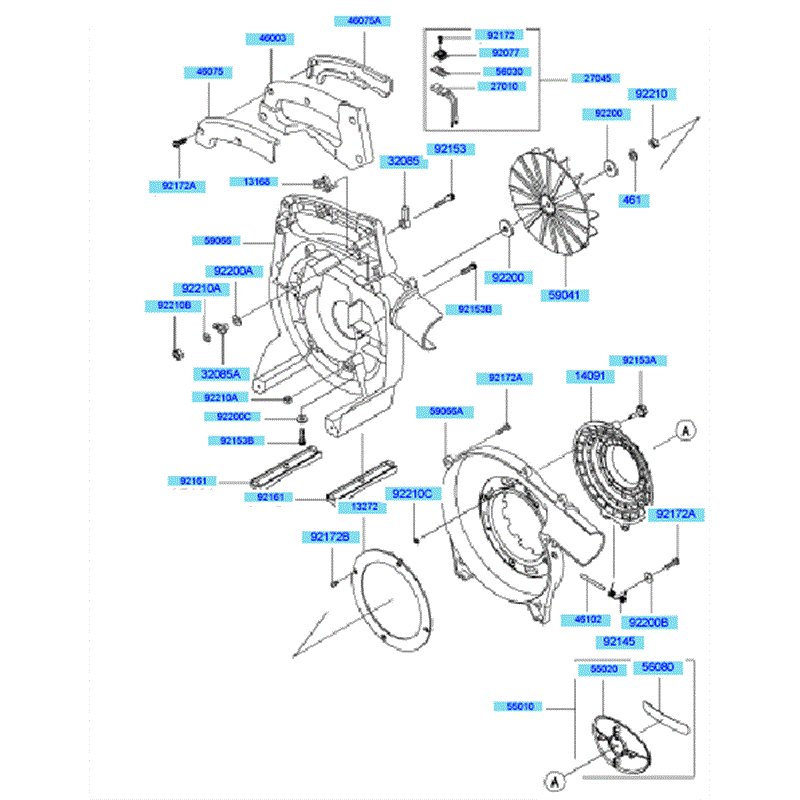 Kawasaki KRH300A (HG300B-BS50) Parts Diagram, Housing