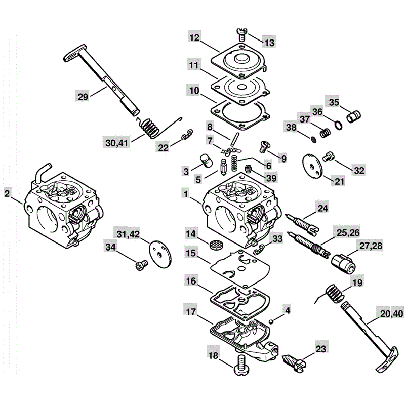 Stihl MS 230 Chainsaw (MS230C) Parts Diagram, Carburetor C1Q-S84C C1Q-S85C