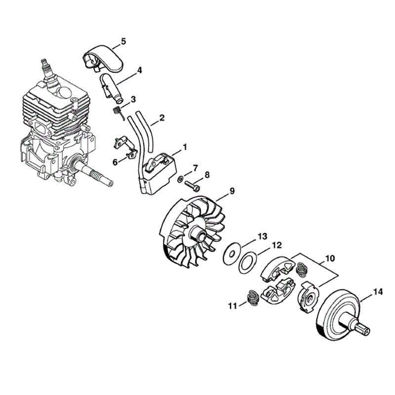 Stihl FS 55 Brushcutter (FS55RC-EDZ) Parts Diagram, Ignition system, Clutch