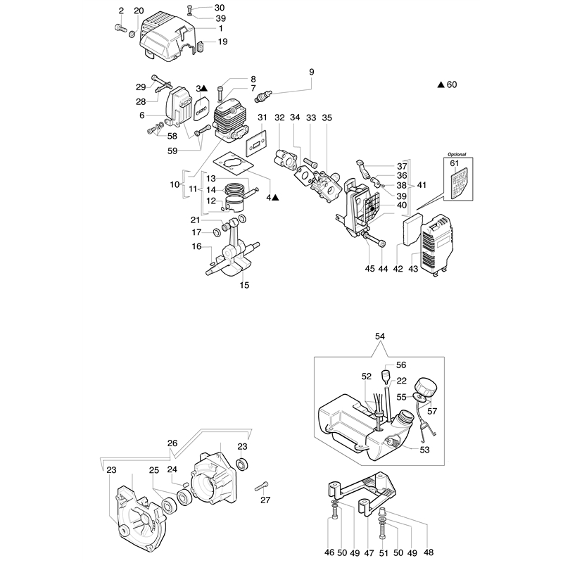 Oleo-Mac 730 T (730 T) Parts Diagram, Engine