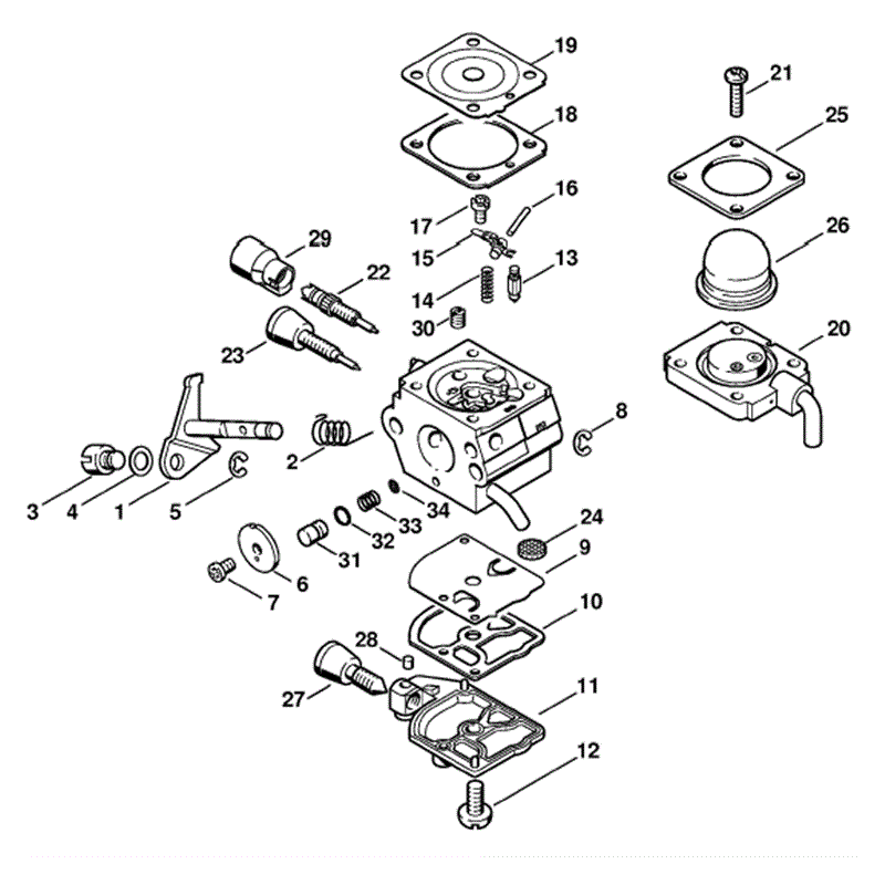 Stihl FS 85 Brushcutter (FS85T) Parts Diagram, Carburetor C1QS80