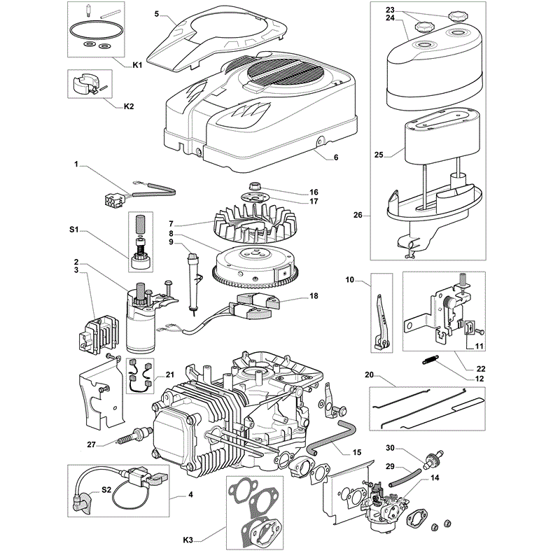 Castel / Twincut / Lawnking TRE0801 (2011) Parts Diagram, Page 1