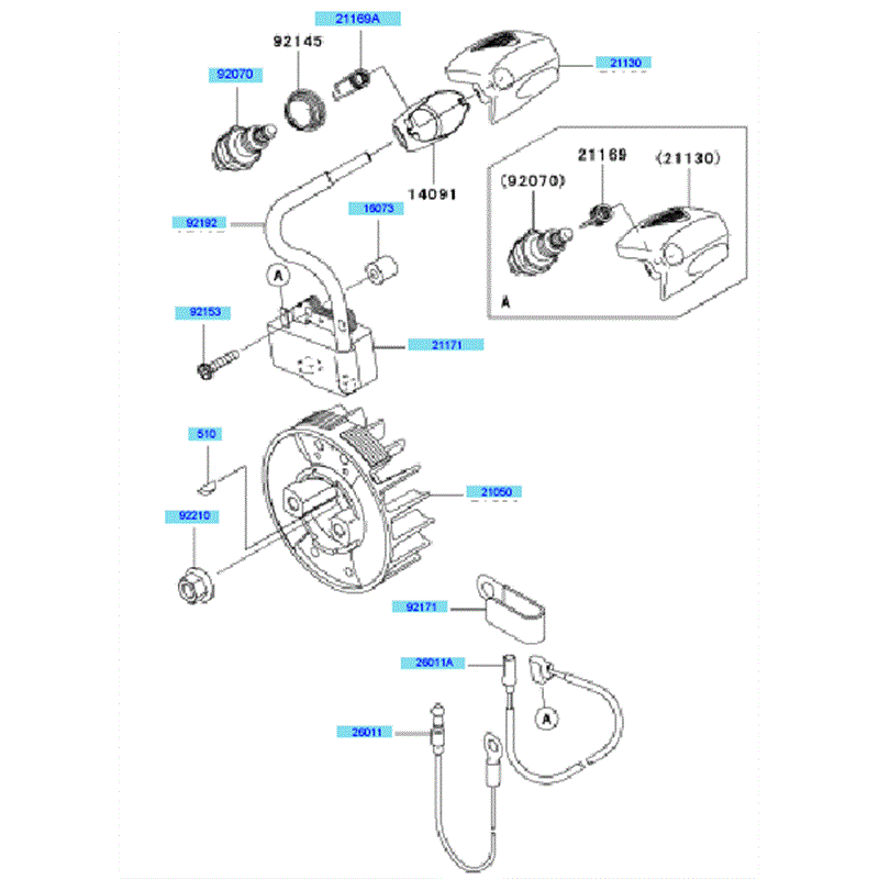 Kawasaki KBH27B (HA027T-BS50) Parts Diagram, Electric Equipment