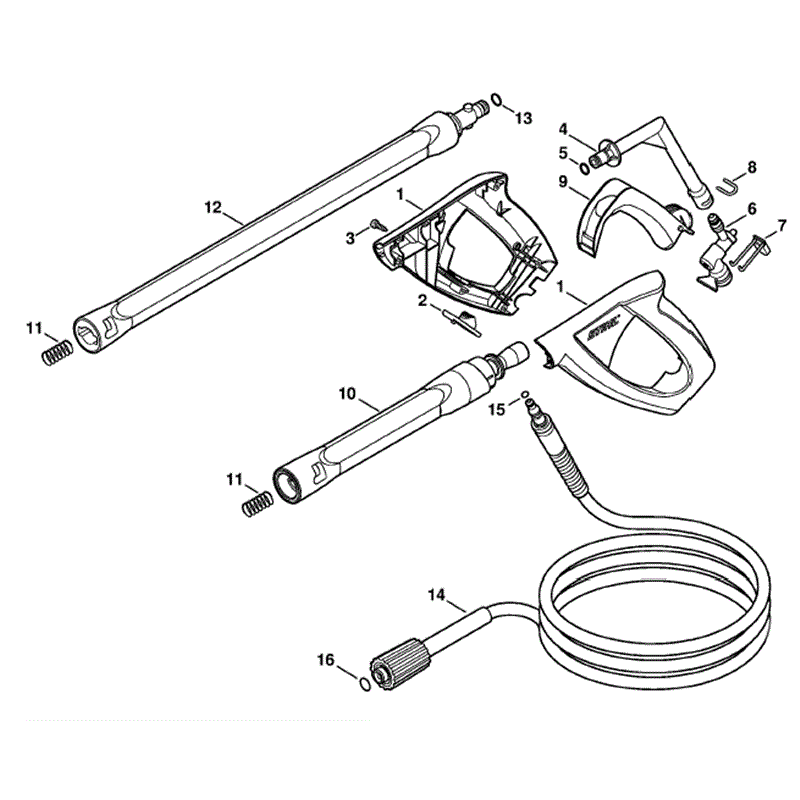 Stihl RE 143 Pressure Washer (RE 143) Parts Diagram, Spray gun