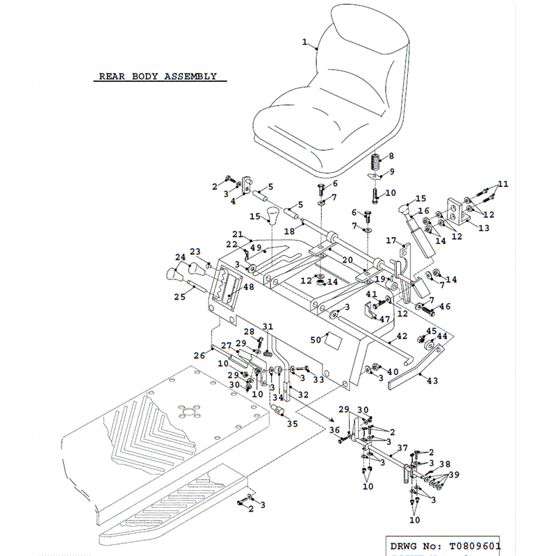 Countax K Series Lawn Tractor 1991-1992 (1991-1992) Parts Diagram, K14 Rear Body