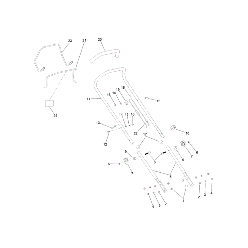 Hayter 46cm (611) Lawnmower (611A 400000000-999999999) Parts Diagram, Handlebar