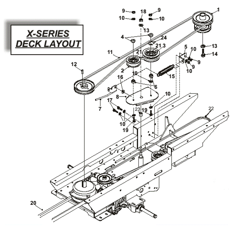 Countax X Series Rider 2009 (2009) Parts Diagram, Deck Layout