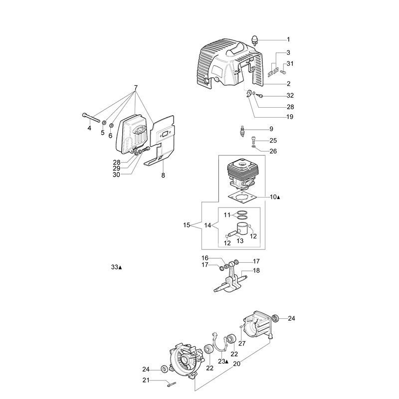 Oleo-Mac SPARTA 37 S (SPARTA 37 S) Parts Diagram, Engine