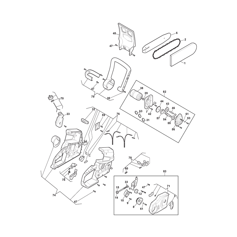 Mountfield MC 24 Li Battery Chainsaw  (274100123/M18 (2019)) Parts Diagram, 24V Chainsaw