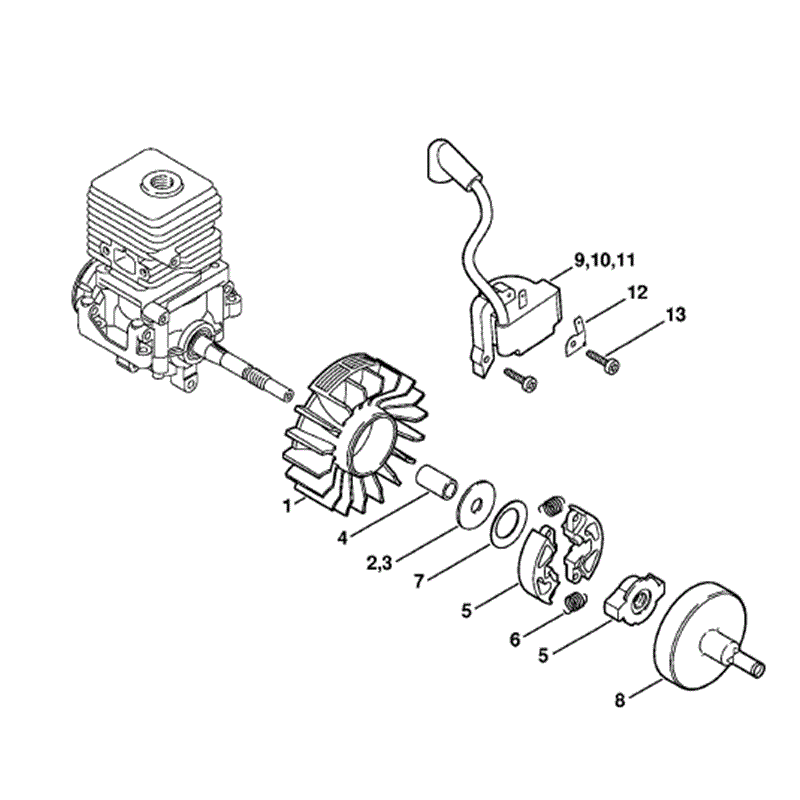 Stihl FS 45 Brushcutter (FS45C) Parts Diagram, Ignition system, Clutch
