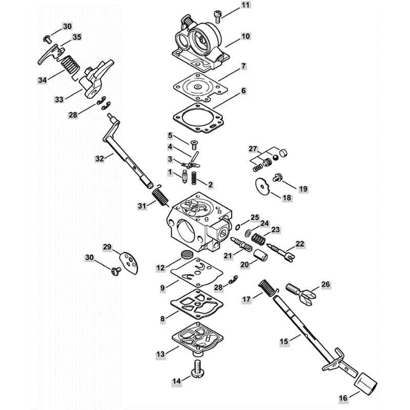 Stihl MS 362 Chainsaw (MS362 & C) Parts Diagram, Carburetor WTE-8
