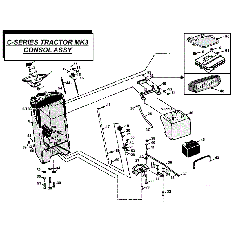 Countax C Series Honda Lawn Tractor  2008 (2008) Parts Diagram, MK3 Consol Assembly