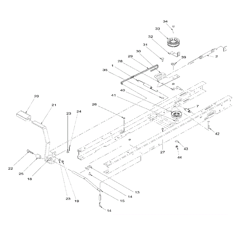 Hayter 17.5/38 Side Discharge (135E280000001 onwards) Parts Diagram, Traction Clutching Assembly