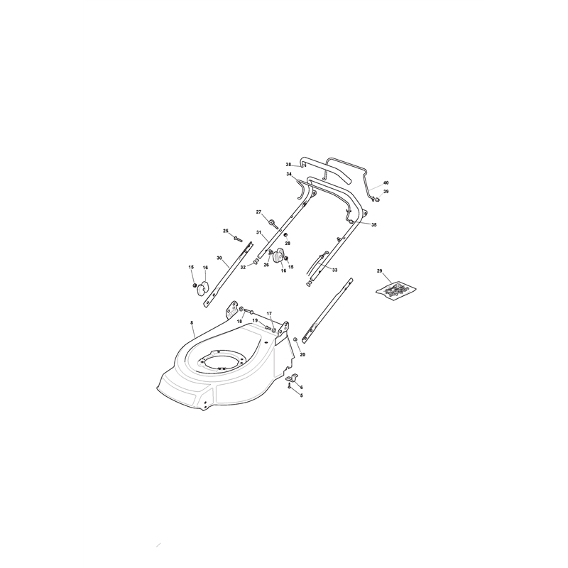 Mountfield 463R PD-ES  Petrol Rotary Roller Mower (294489543-UM8 [2008]) Parts Diagram, Handle, Upper Part