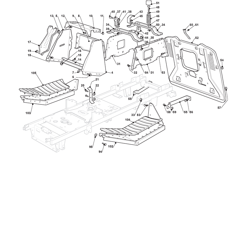 Mountfield 1636M Lawn Tractor (2T0330483-M15 [2015]) Parts Diagram, Chassis High End