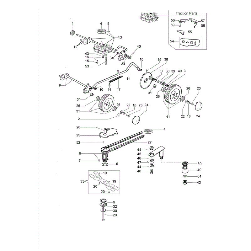 Efco MR 55 TBI B&S Lawnmower (Till February 2013) Parts Diagram, Axle Assy (Till February 2013)