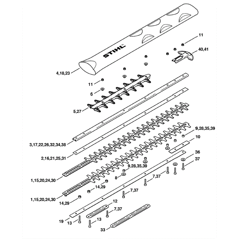 Stihl HS 81 R-Z Petrol Hedgetrimmer (HS81R-Z) Parts Diagram, Cutter bar HS 81